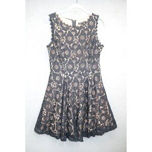 Vintage City Triangle Black Lace Fit & Flare Dress-Size 9-Whimsigoth-Y2K